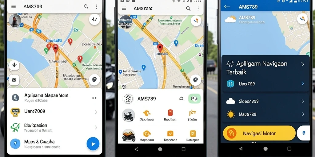 Tampilan utama AMS789 dengan fitur navigasi motor yang lengkap.