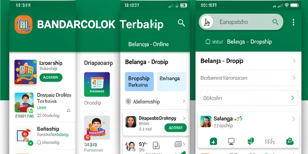 Tampilan antarmuka aplikasi BANDARCOLOK untuk dropship yang user-friendly.