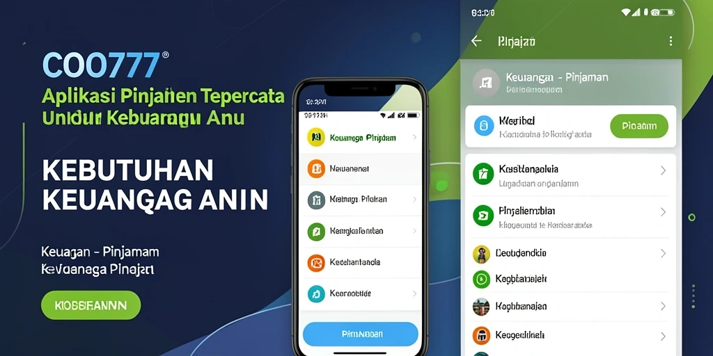 Antarmuka aplikasi COO77 yang sederhana dan mudah digunakan untuk pengelolaan pinjaman.