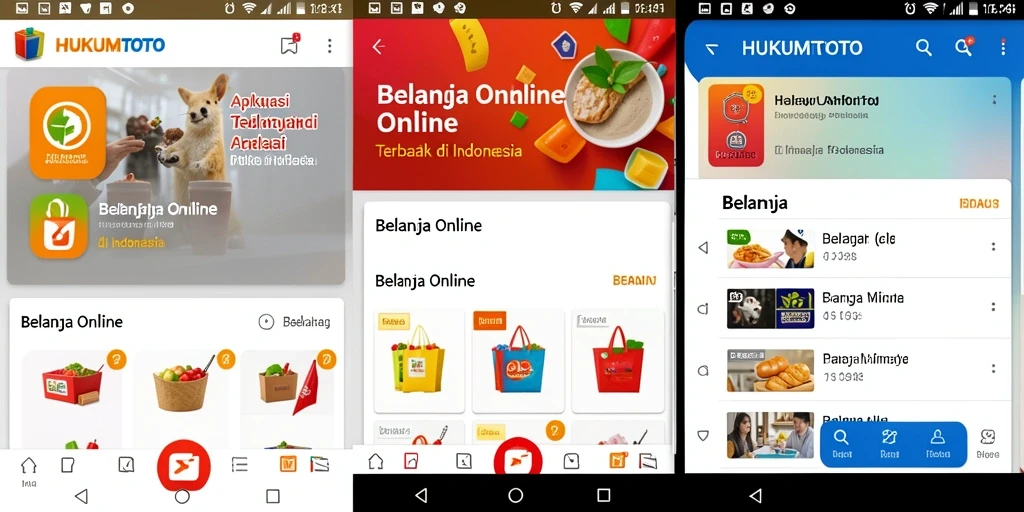 Antarmuka HUKUMTOTO yang user-friendly untuk belanja online.