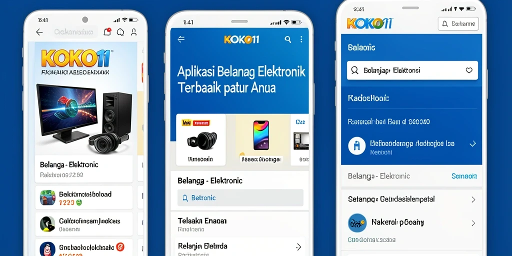 Antarmuka KOKO11 yang sederhana dan mudah digunakan untuk belanja elektronik.