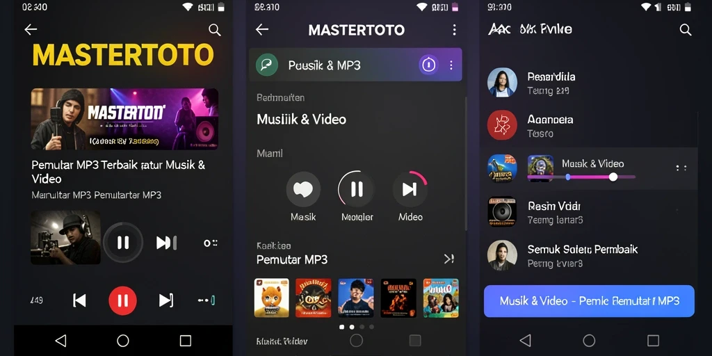 Antarmuka MASTERTOTO menampilkan daftar lagu dengan jelas dan rapi.