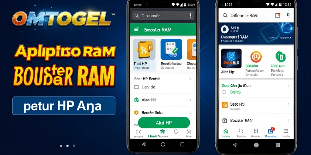 Antarmuka pengguna sederhana aplikasi OMTOGEL untuk memaksimalkan RAM.