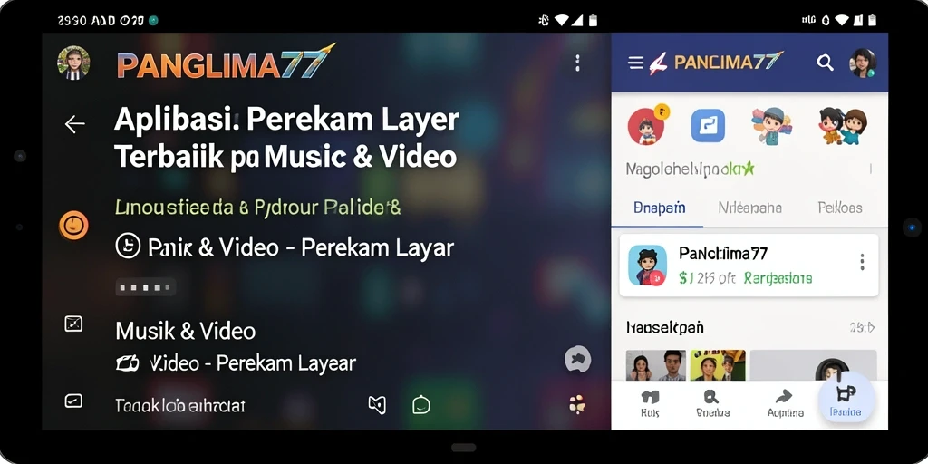 Antarmuka aplikasi PANGLIMA77 saat merekam layar dengan suara.