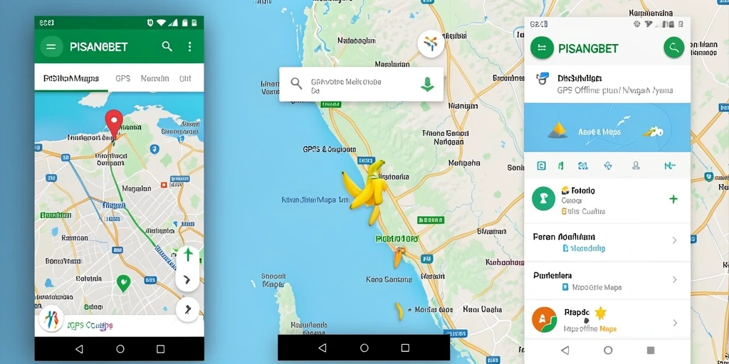 Antarmuka intuitif PISANGBET untuk navigasi GPS Offline Maps.